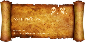 Pohl Márk névjegykártya