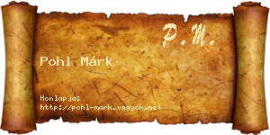 Pohl Márk névjegykártya